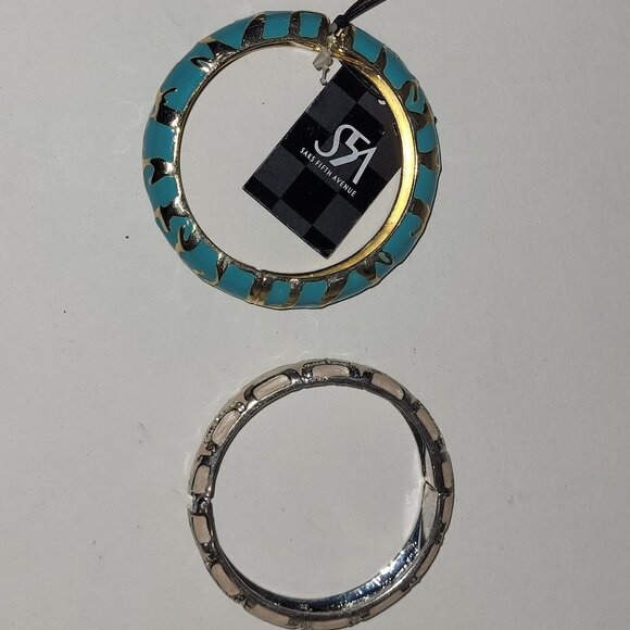 Bangle 3 available Bangle Sequin Saks 5th Ave Black Green White Bracelet - Picture 2 of 10